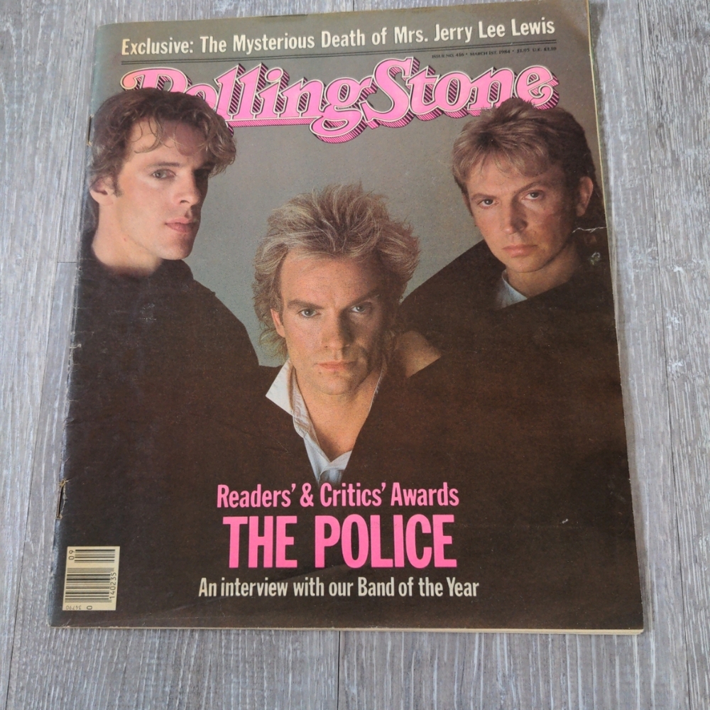 Vintage Rolling Stone Magazine March 21, 1984 #416 The Police Sting  325
